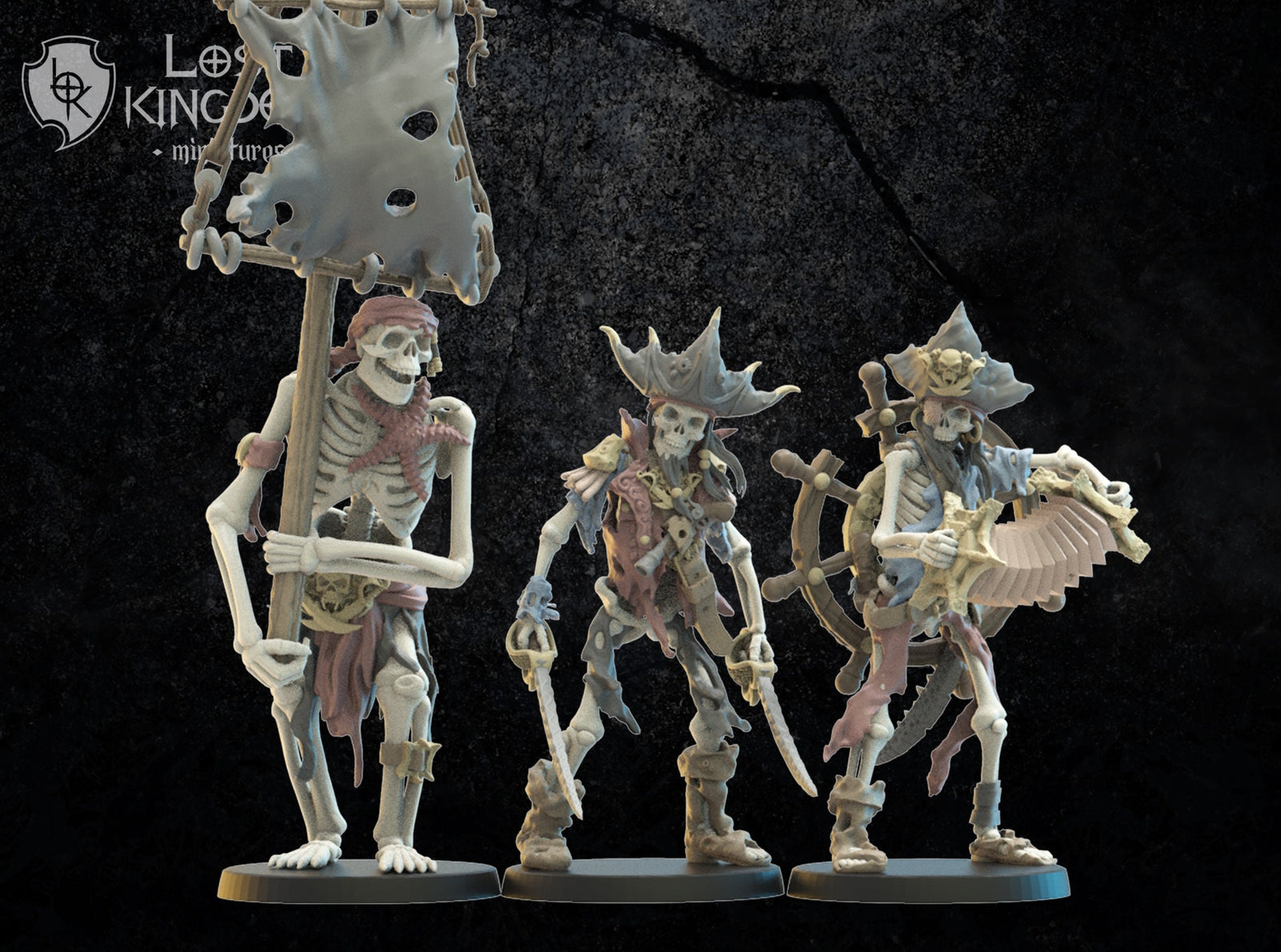 Skeleton Buccaneers CG | Fantasy Miniature | Dungeons and Dragons | DND | Tabletop Game | RPG | Lost Kingdom Miniature