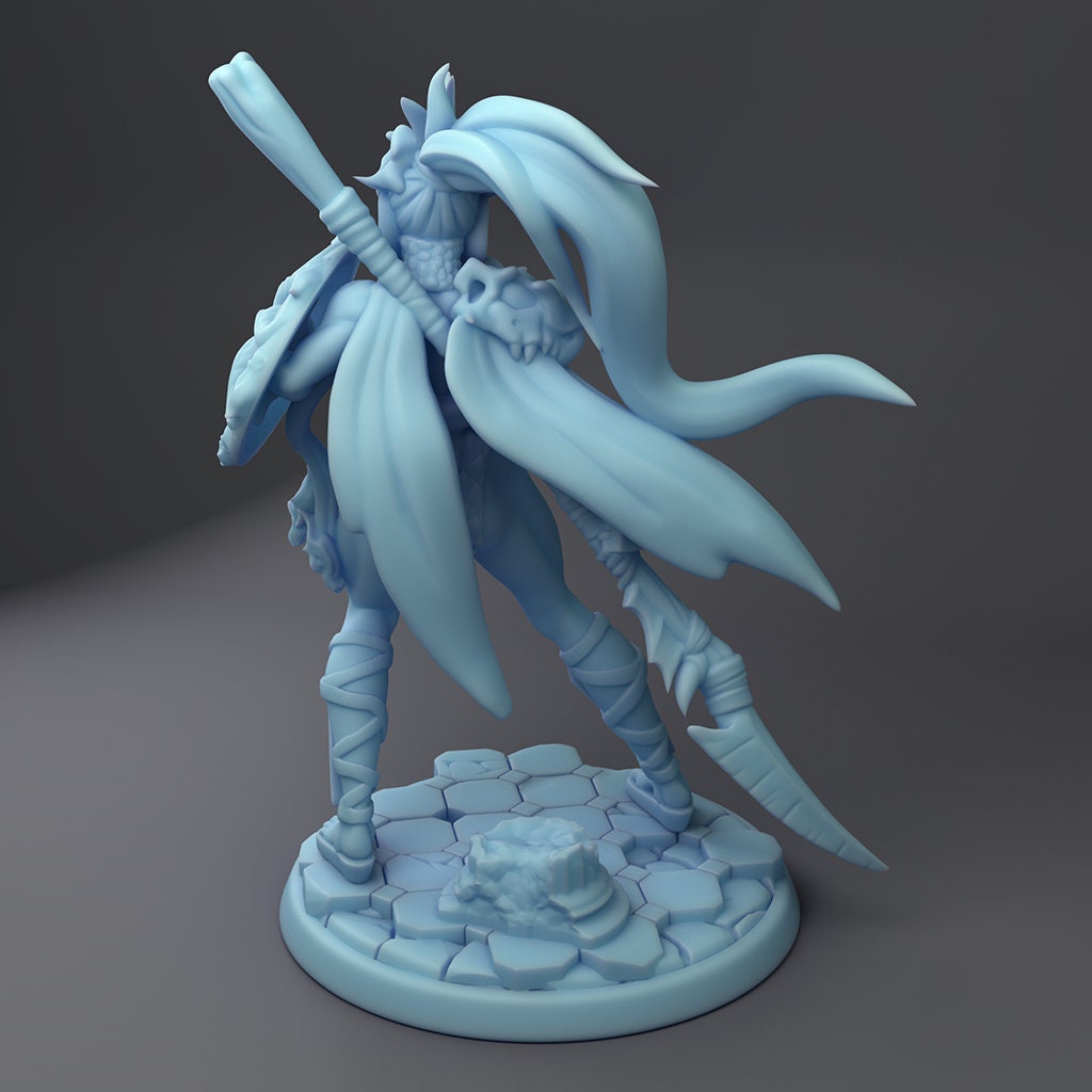 Hydra Hunter | 32mm and 75mm Fantasy Miniature | Dungeons and Dragons | DnD Miniature | Twin Goddess