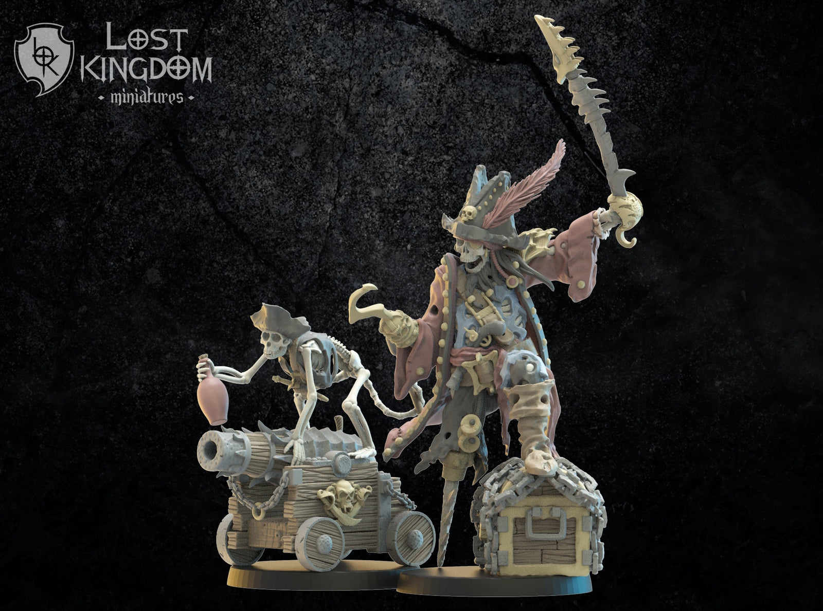 Captain "Saw Leg" & Mr. Boom | Fantasy Miniature | Dungeons and Dragons | DND | Tabletop Game | RPG | Lost Kingdom Miniature