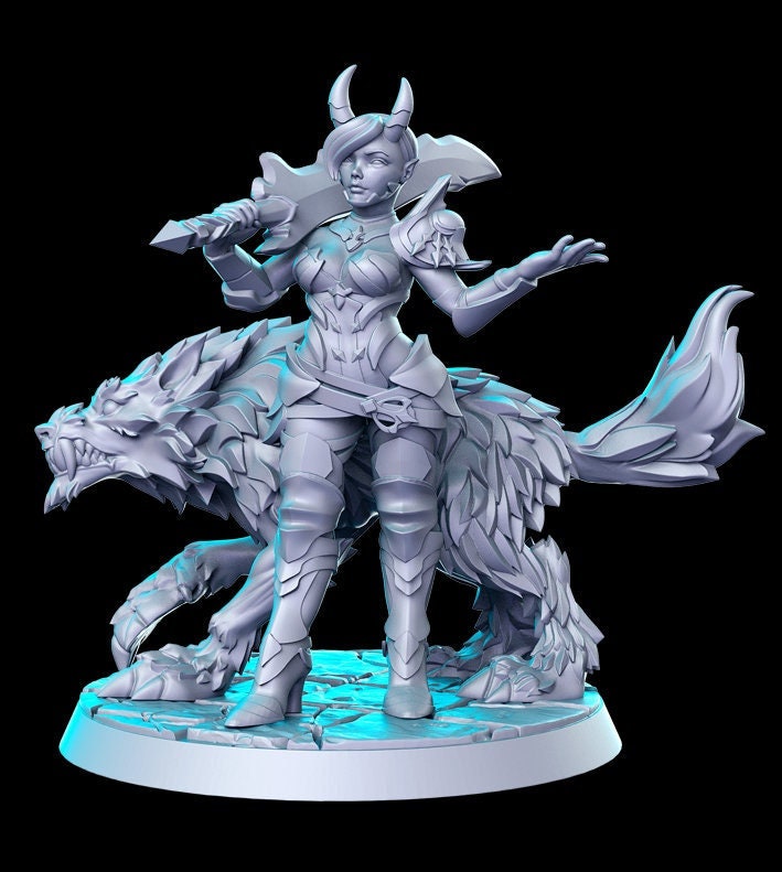 Shaduuna, Female Tiefling Assassin | Fantasy Miniature | DnD Miniature | RPG | Tabletop Game | Pathfinder | RN Estudio
