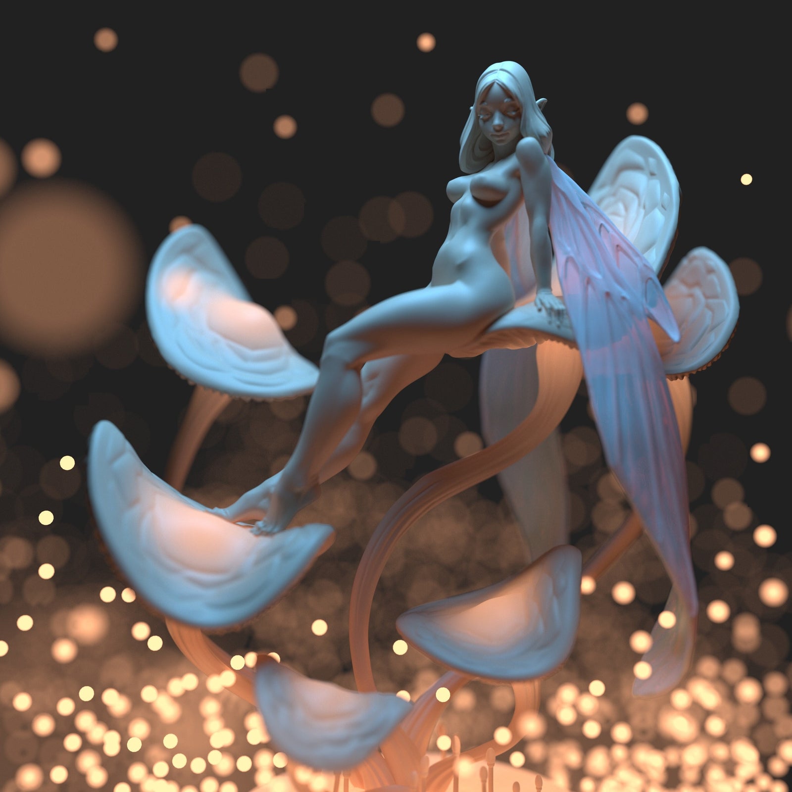 Moon Fae | 32mm or 75mm  Fantasy Resin Miniature | DnD Miniature | RPG