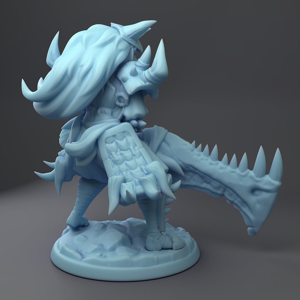 Tarrasque Hunter | Fantasy Miniature | Dungeons and Dragons | DnD Miniature | Twin Goddess