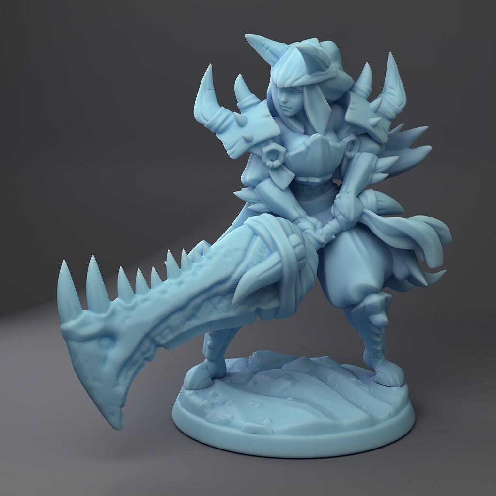 Tarrasque Hunter | Fantasy Miniature | Dungeons and Dragons | DnD Miniature | Twin Goddess
