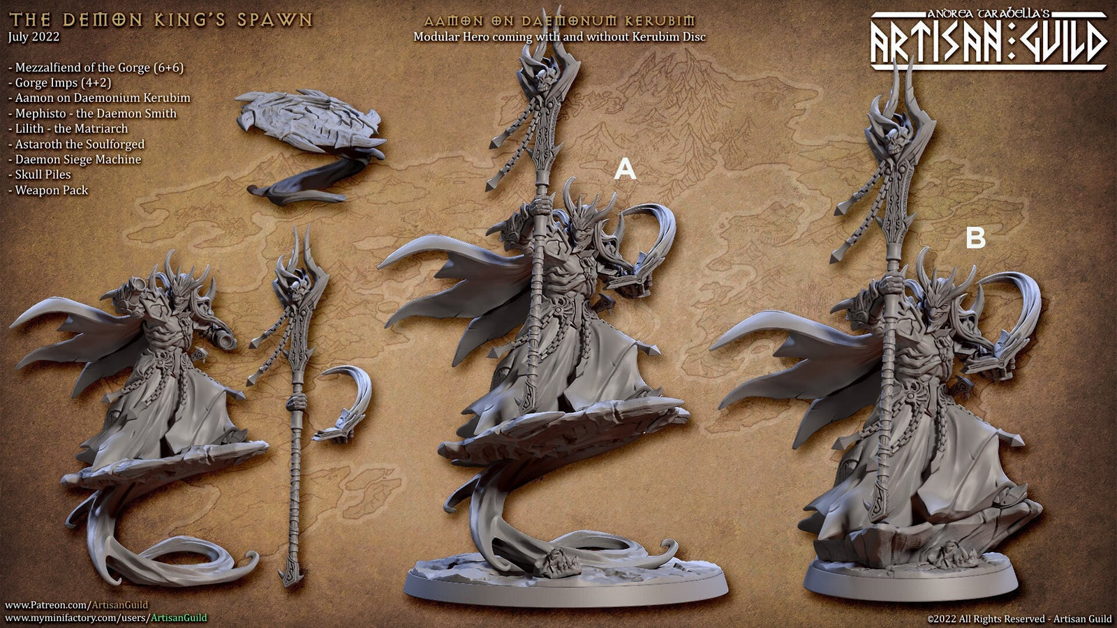 Aamon on Daemonium Kerubim | Fantasy Miniature | DnD Miniature | RPG | Tabletop Game | Artisan Guild