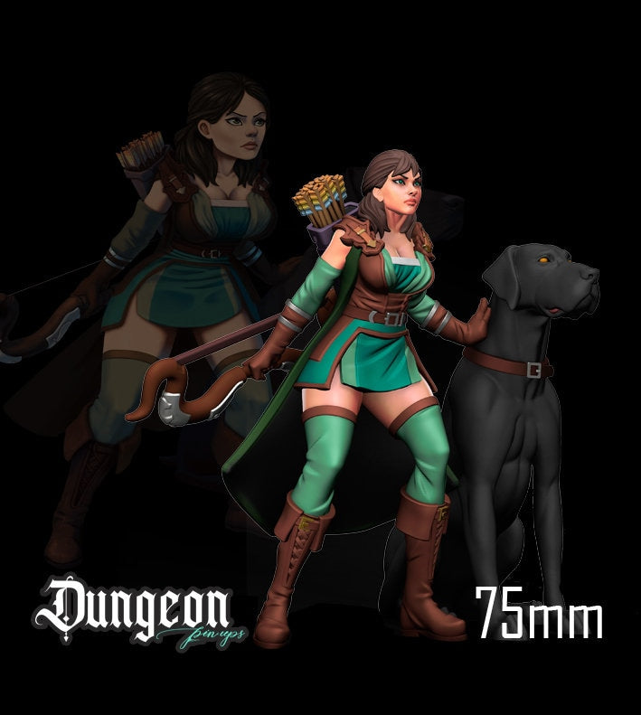 Explorer, Pinup |  32mm or 75mm Fantasy Miniature | DnD Miniature | RPG | Tabletop Game | Pathfinder | RN Estudio