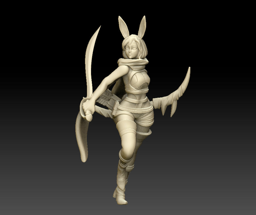 Rabbit Folk Archer | Pinup | 32mm or 54mm Fantasy Miniature | DnD Miniature | Dungeons and Dragons | Tabletop | Pathfinder | Role Playing