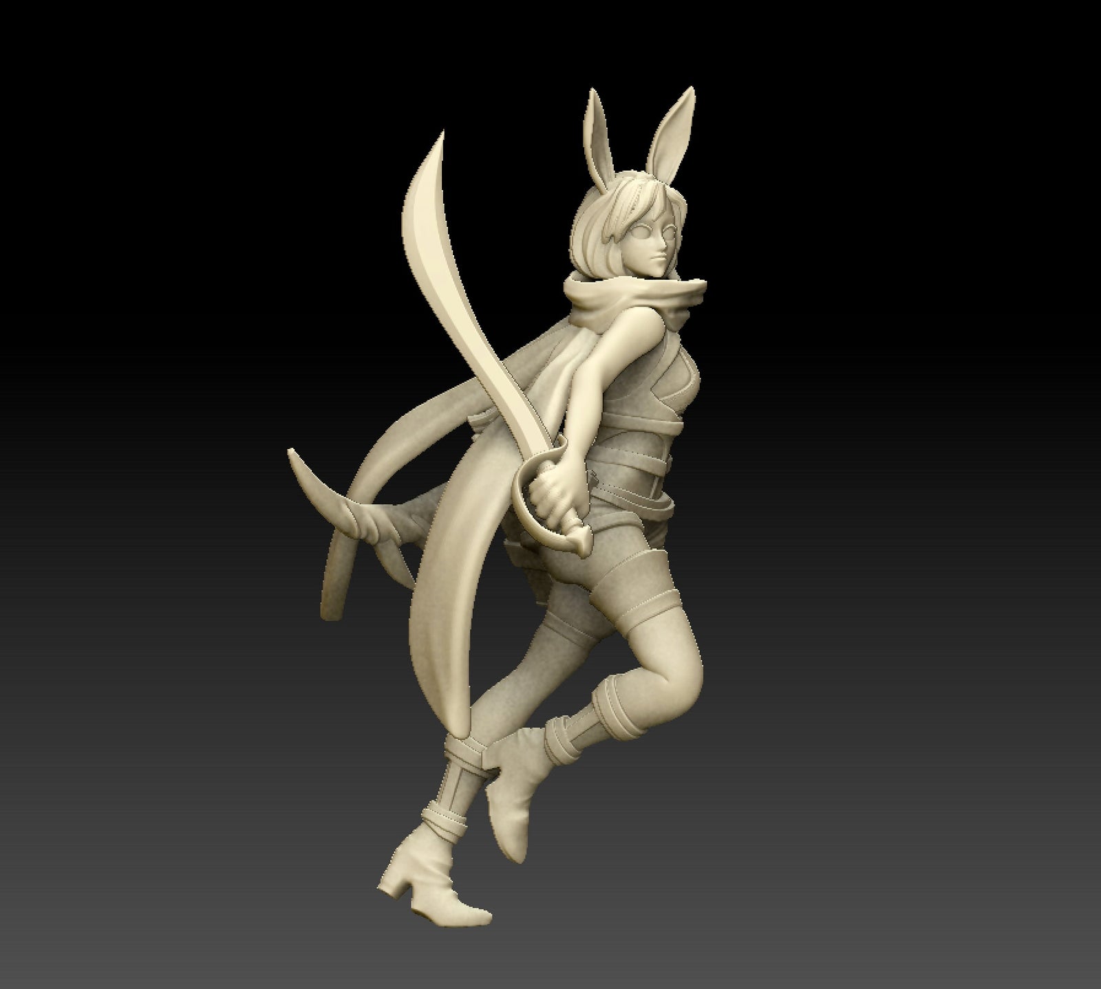 Rabbit Folk Archer | Pinup | 32mm or 54mm Fantasy Miniature | DnD Miniature | Dungeons and Dragons | Tabletop | Pathfinder | Role Playing