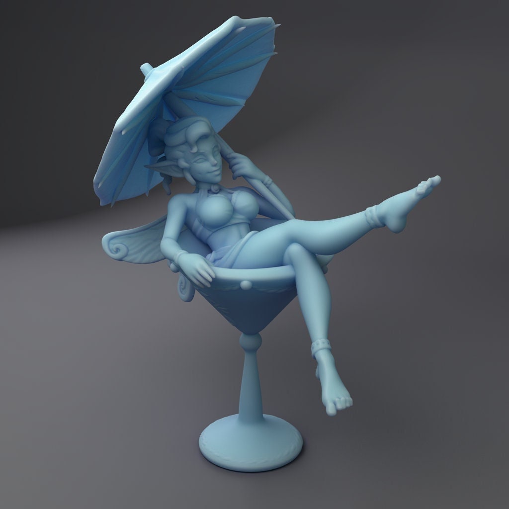 Tini Martini the Cocktail Fairy | Fantasy Miniature | DnD Miniature | Tabletop | Twin Goddess