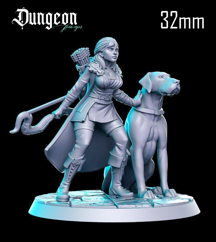 Explorer, Pinup |  32mm or 75mm Fantasy Miniature | DnD Miniature | RPG | Tabletop Game | Pathfinder | RN Estudio