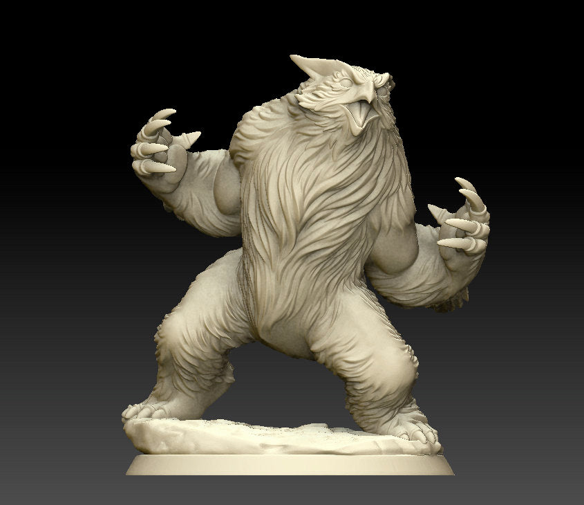 Owlbear - Roaring | Fantasy Miniature | Dungeons and Dragons | DnD Miniature | Tabletop Game | RPG | Pathfinder