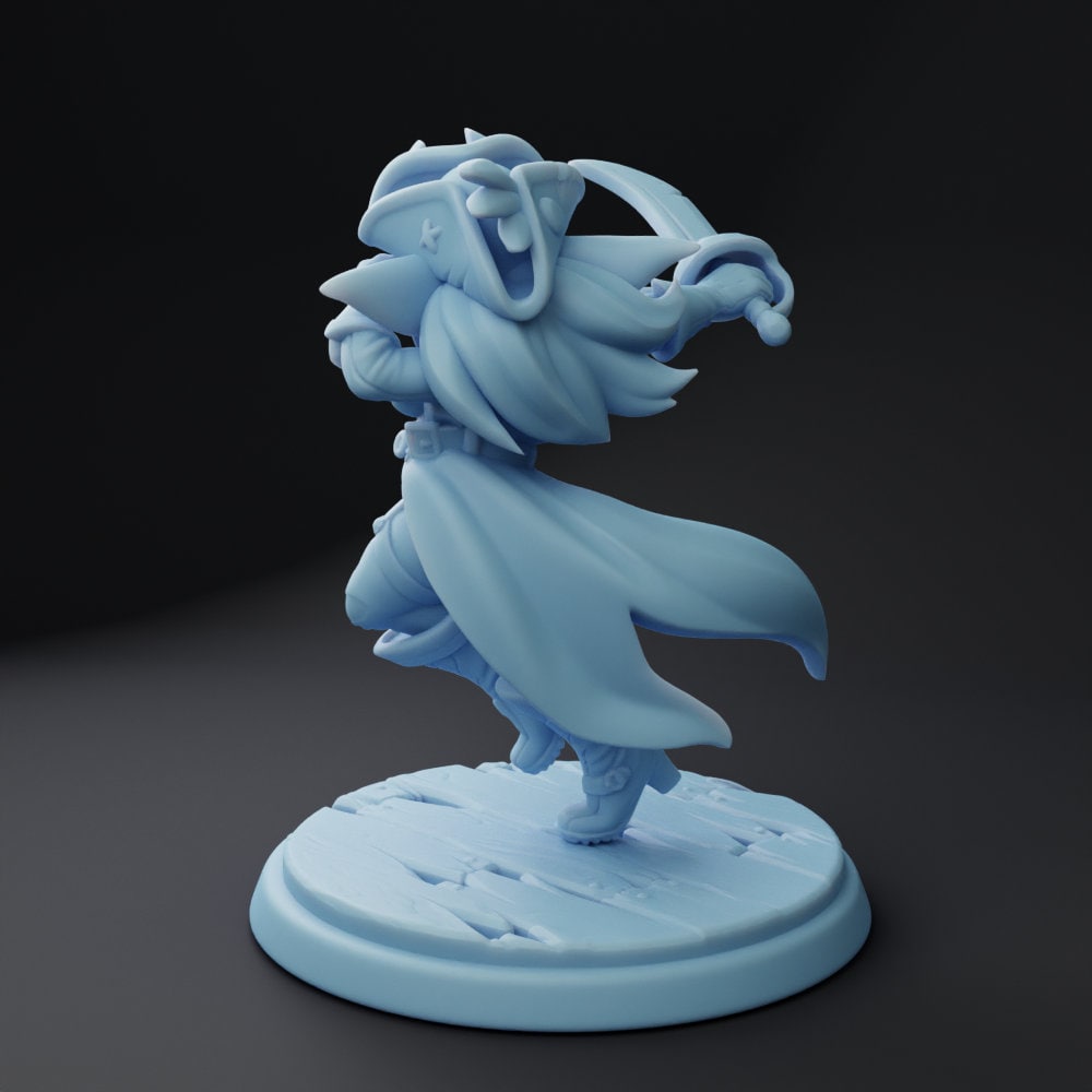 Bonnie Quarkstealer - Goblin Space Pirate  | 32mm or 75mm Fantasy Miniature | DnD Miniature | Tabletop | Twin Goddess
