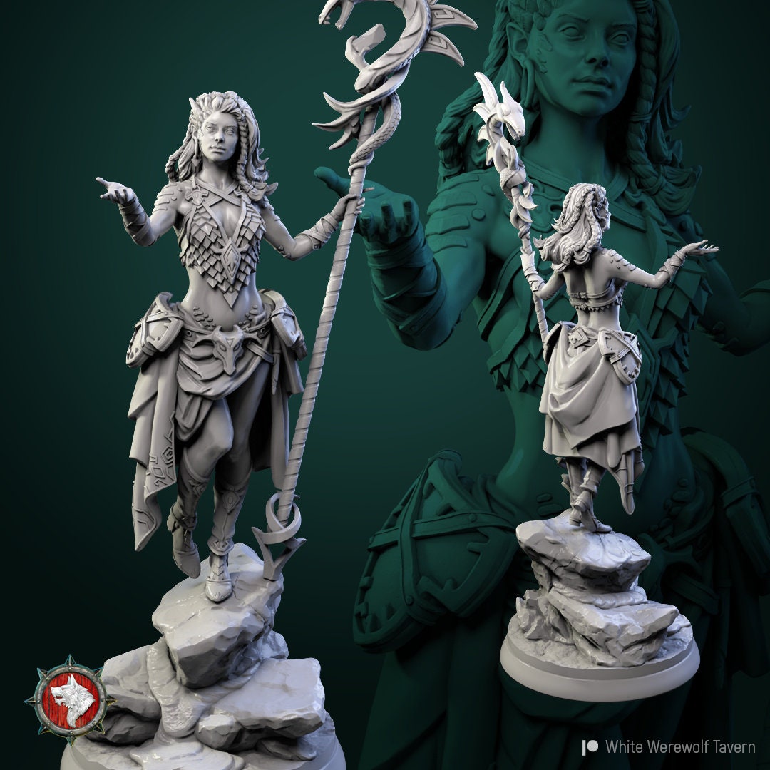 Nala | 32mm and 75mm Fantasy Resin Miniature | DnD Miniature | RPG | Tabletop Game | White Werewolf Tavern