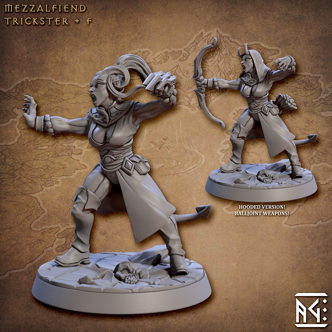 Mezzalfiend Trickster F | Fantasy Miniature | DnD Miniature | RPG | Tabletop Game | Artisan Guild