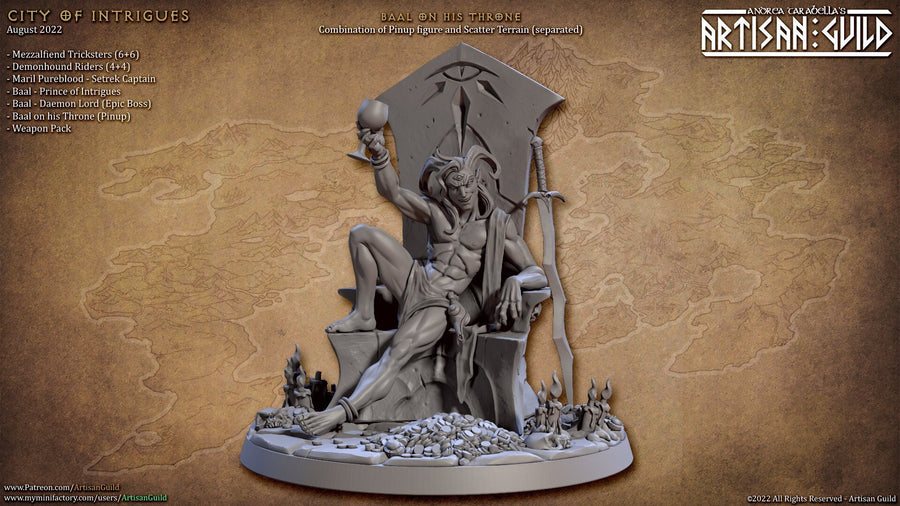 Baal on his Throne - Pinup | Fantasy Miniature | DnD Miniature | RPG | Tabletop Game | Artisan Guild