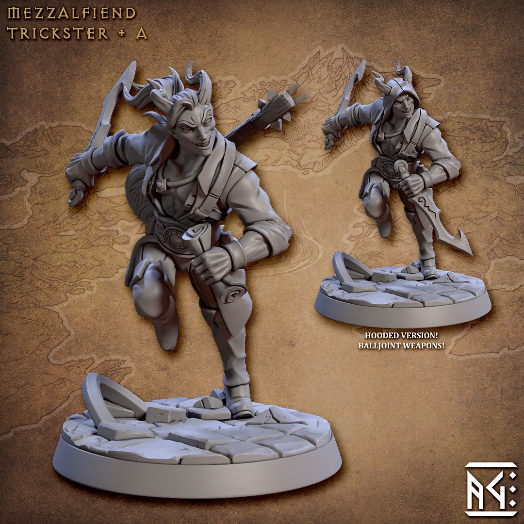 Mezzalfiend Trickster A | Fantasy Miniature | DnD Miniature | RPG | Tabletop Game | Artisan Guild