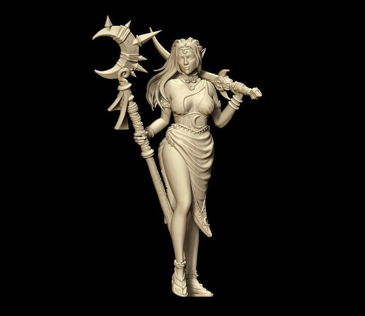 Female Dark Elf | 32mm or 75mm Fantasy Miniature | DnD Miniature | Dungeons and Dragons | Tabletop | Pathfinder | Role Playing