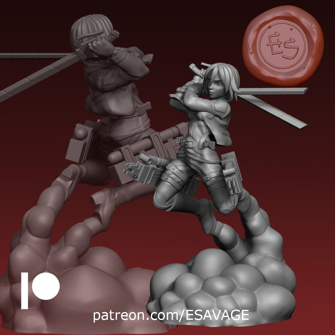 Mikasa | Fantasy Miniature | Dungeons and Dragons | DnD Miniature | Tabletop Game | RPG | Pathfinder |  Ethan Savage Studios