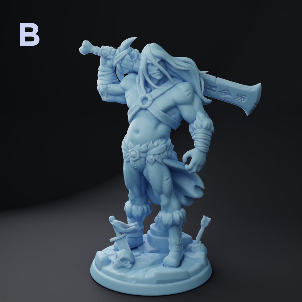 Thornan the Dadbarian | Fantasy Miniature | DnD Miniature | Twin Goddess