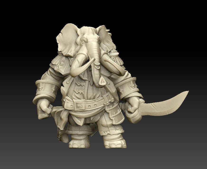 Commander Loxodon | Fantasy Miniature | DnD Miniature | Tabletop Game | Role Playing | RPG | Pathfinder