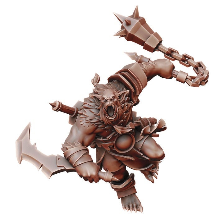 Bugbear Berserker | Fantasy Miniature | Dungeons and Dragons | DnD Miniature | Tabletop Game | RPG | Pathfinder |  Manuel Boria