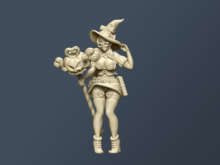 Mage Apprentice Pinup | 32mm, 54mm, 75mm Fantasy Miniature | DnD Miniature | Dungeons and Dragons | Tabletop | Pathfinder | Role Playing