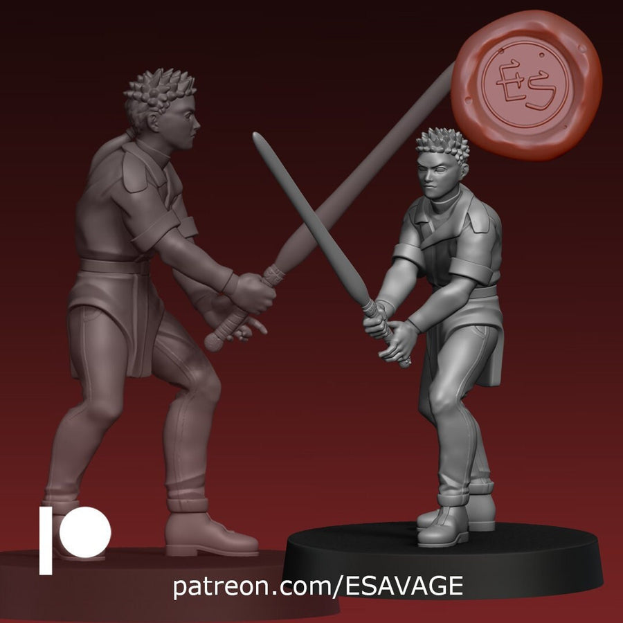 Tenchi | Fantasy Miniature | Dungeons and Dragons | DnD Miniature | Tabletop Game | RPG | Pathfinder |  Ethan Savage Studios