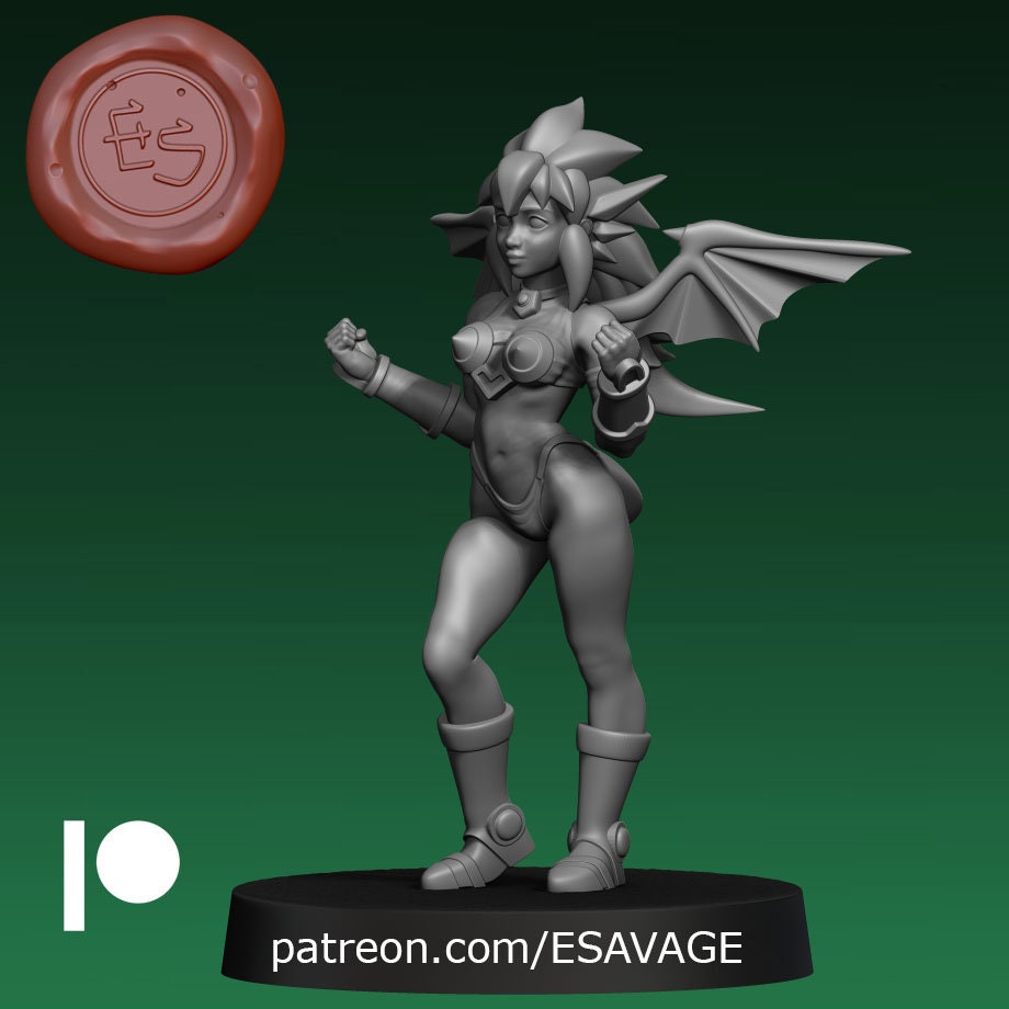 Mink Dragon-Half | Fantasy Miniature | Dungeons and Dragons | DnD Miniature | Tabletop Game | RPG | Pathfinder |  Ethan Savage Studios