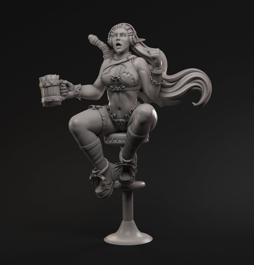 Cheerleader - 32mm 54mm 75mm Pinup | DnD Miniature | Dungeons and Dragons | Tabletop | Pathfinder | Role Playing