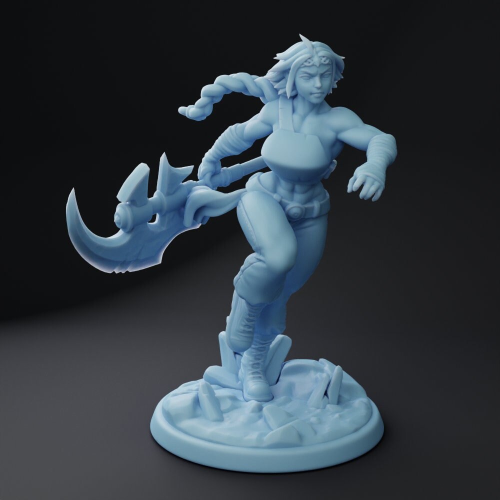 Millie, the Human Barbarian | Fantasy Miniature | DnD Miniature | Twin Goddess