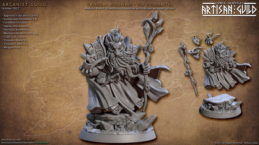 Volrunax Runebeard - The Guildmaster | Fantasy Miniature | DnD Miniature | RPG | Tabletop Game | Artisan Guild