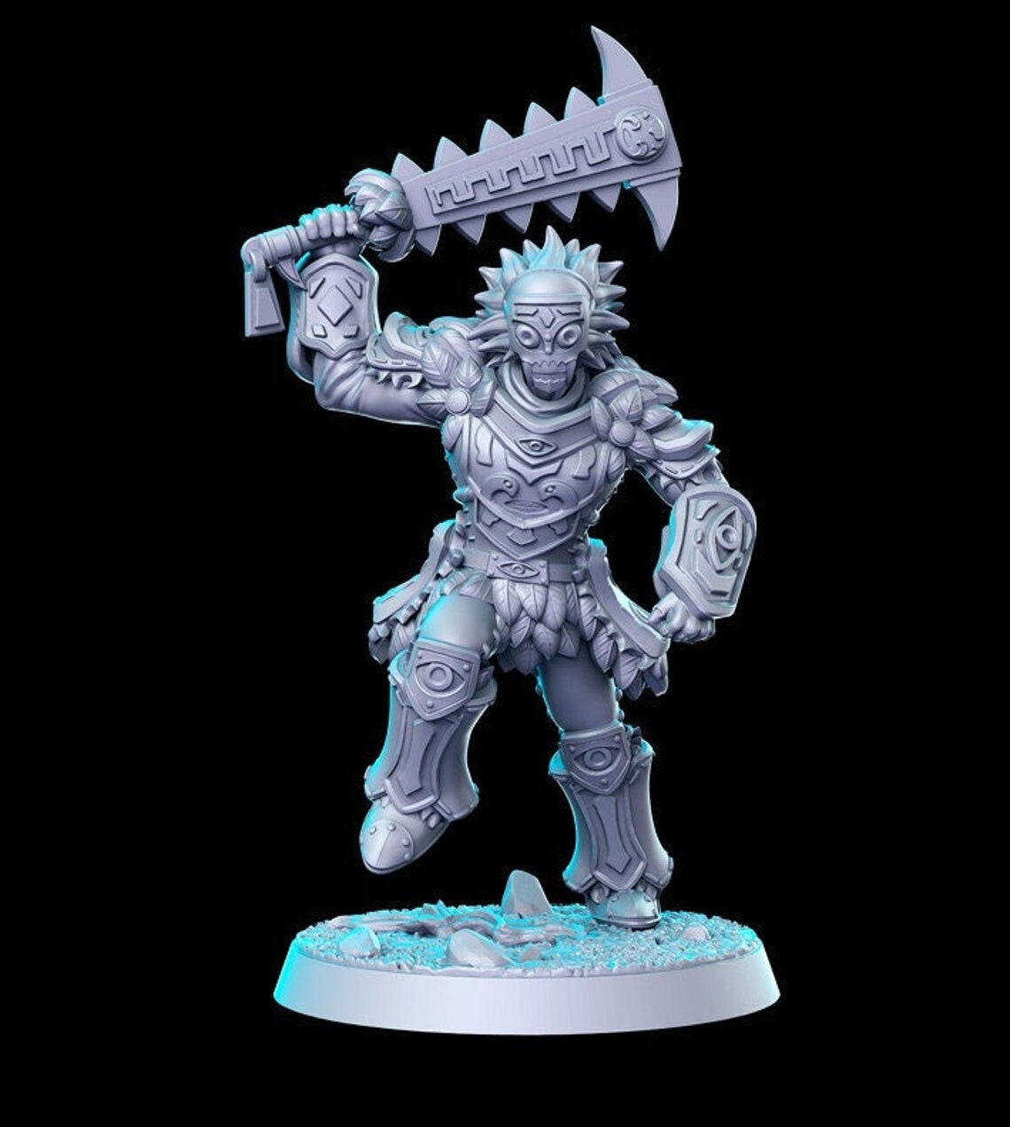 Forest Warrior Tribal | Fantasy Miniature | DnD Miniature | RPG | Tabletop Game | Pathfinder | RN Estudio