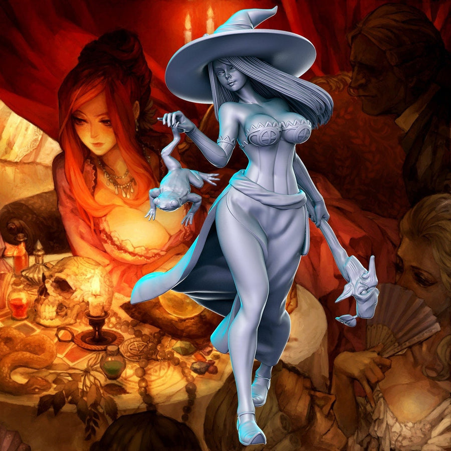 Sorceress Dragon's Crown Pinup | 75mm Pinup | Fantasy Miniature | DnD Miniature | Dungeons and Dragons | Tabletop | Pathfinder