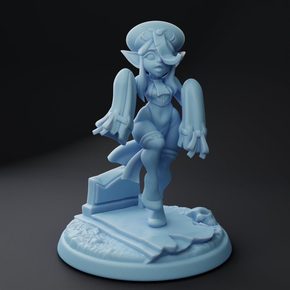 Goblin, Jiangshi Pinup | 32mm 54mm 75mm Fantasy Miniature | DnD Miniature | Tabletop | Pathfinder | Twin Goddess